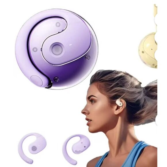 JM13 NWT Sport Headphones Earbuds Over Ear Wireless Bluetooth 5.4 Purple - Picture 1 of 4